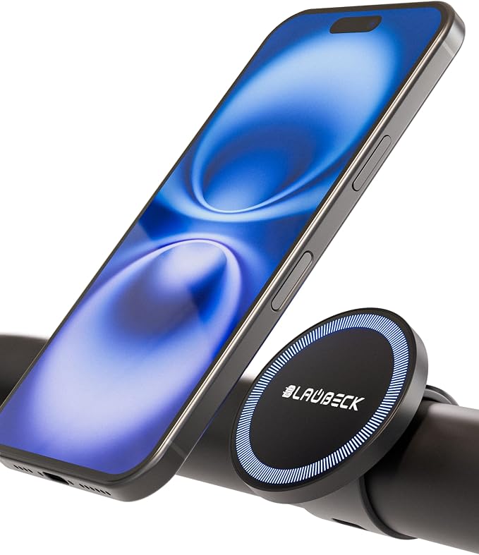 BLAUBECK Bike Mount Stroller Phone Holder for MagSafe - Universal Magnetic Phone Mount for Stroller, Treadmill, Golf Push Cart, Steering Wheel, Peloton Bike & Tread - Exercise Accessories for iPhone