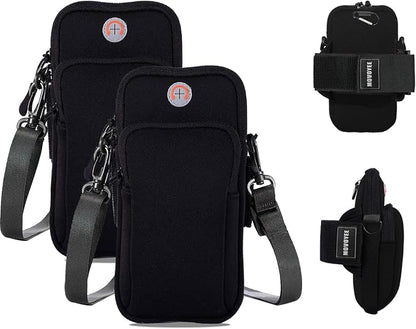 Phone Holder for Running Armband,2Pack Cell Phone Purse Small Crossbody Bags for Women Men Kids,iPhone 11 12 13 14 15 16 17 Pro Max Xs Xr X 8 Plus Mini Galaxy Ultra S26 Note Pouch Arm Bands