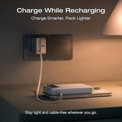 EF ECOFLOW Rapid Mag Power Bank, Qi2 Certified 15W Ultra-Fast MagSafe-Compatible Portable Charger, 10,000mAh Magnetic Power Charger with Foldable Stand, for iPhone 17/16/15.