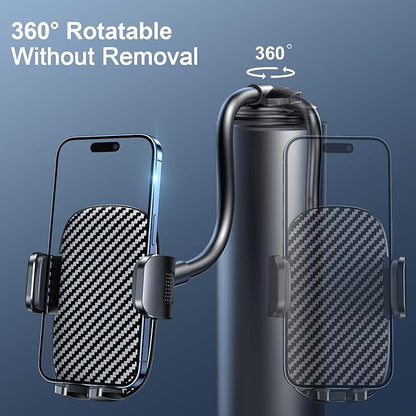 Car Phone Holder - Flexible Gooseneck Long Arm Phone Mount for Windshield with Washable Strong Suction Cup for All iPhone Android Smartphone