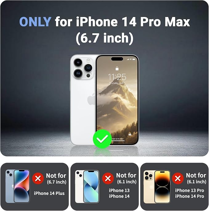 jaroco Magnetic for iPhone 14 Pro Max Case, [Compatible with MagSafe][Military Grade Drop Protection][Heavy Duty Protection][Non-Slip][Shockproof] 2-Layer Durable Bumper Phone Case 6.7''-Antique White