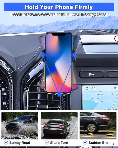 Karltys F150 Car Phone Holder for 2015-2020 Ford F-150 Accessories, Cell Phone Holder Air Vent Phone Mount for F-150, Never Blocking Hands Free Thick Case Friendly Holder for 4-7 Inch Phones