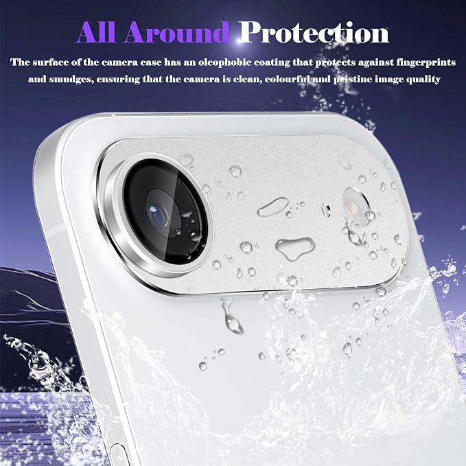 Camera Lens Protector for iPhone Air (iPhone 17 Air) Camera Lens Protector [Strong Adsorption] [Not Easy to Break] Metal Tempered Glass Rear Camera Screen Cover - Silver