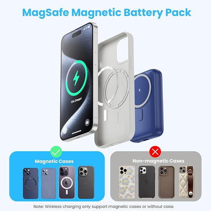 Magnetic Portable Charger with Apple-Watch Charger,10800mAh 25W PD Fast Charging Wireless Power Bank,4 Outputs Travel Essential Battery Pack for Magsafe,iPhone 17/17 Pro Max/16/15/14/13/12 All Series