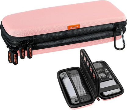 Pink Double-Layer Hard Carrying Case,Travel Pouch for Women | Portable Electronics Organizer Travel Pouch for Girls, Roomy Zipper Tech Bag for Charger, Phone, Power Bank, Cable & Cord