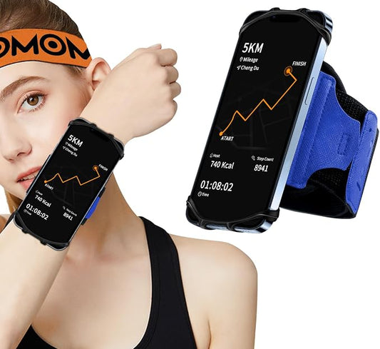 Running Phone Holder Wristband,Forearm Armbands 360° Rotatable & Detachable Compatible with All 4.5-7 inch Phone for iPhone 16/15/14/Pro/ProMax/13/12/11/mini/Pro Max/XS/XR,for Workout Cycling