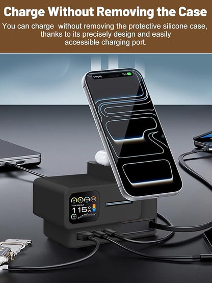 Silicone Protective Case Compatible with CUKTECH 15 Super Power Station 140W, Full-Body Protective Cover with Precise Cutouts, Shockproof & Scratch-Resistant Sleeve (Black)