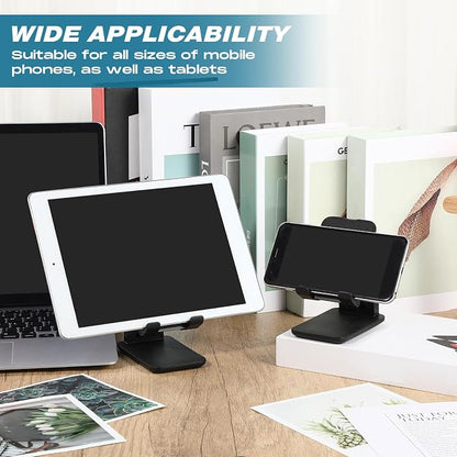 48 Pcs Cell Phone Stand for Desk Phone Holder Stand Foldable Angle Height Adjustable Portable Holder Tablet for Office Travel Photography (Black)