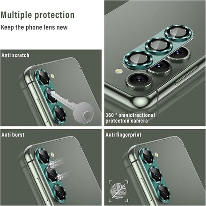 Korecase for Samsung Galaxy S23 / S23 Plus Camera Lens Protector Metal Tempered Glass Camera Cover, Strong Stickiness Rear Lens for Galaxy S23 / Samsung S23 Plus, Silver