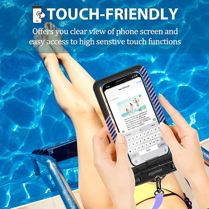 Waterproof Phone Pouches Bags Holder, Cell Phone Water Protectors Pouch Bag 2 Pack for Swimming, IPX8 Water Proof Phone Cases pouch for iPhone 15 14 13 Pro Max 12 11, for Galaxy S24 S23 Ultra 7"
