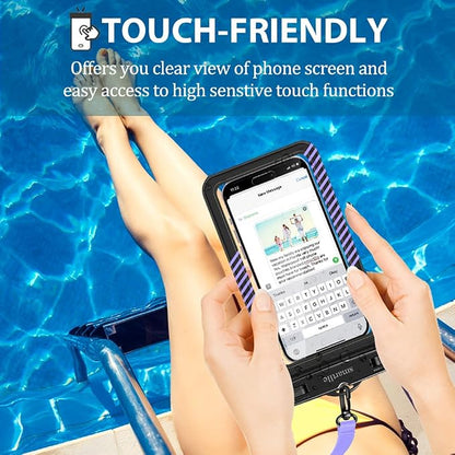 Waterproof Phone Pouches Bags Holder, Cell Phone Water Protectors Pouch Bag 2 Pack for Swimming, IPX8 Water Proof Phone Cases pouch for iPhone 15 14 13 Pro Max 12 11, for Galaxy S24 S23 Ultra 7"
