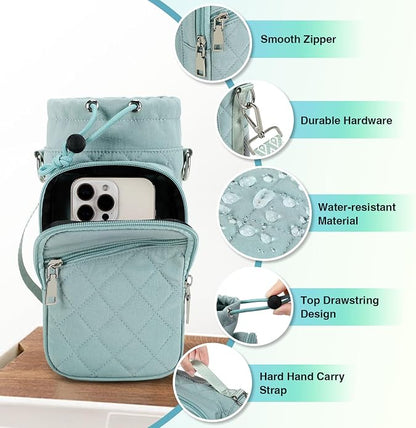 AGLOD Water Bottle Carrier Bag with Strap, Water Bottle Holder Crossbody Bags for Women Men for Walking, Hiking,Cycling