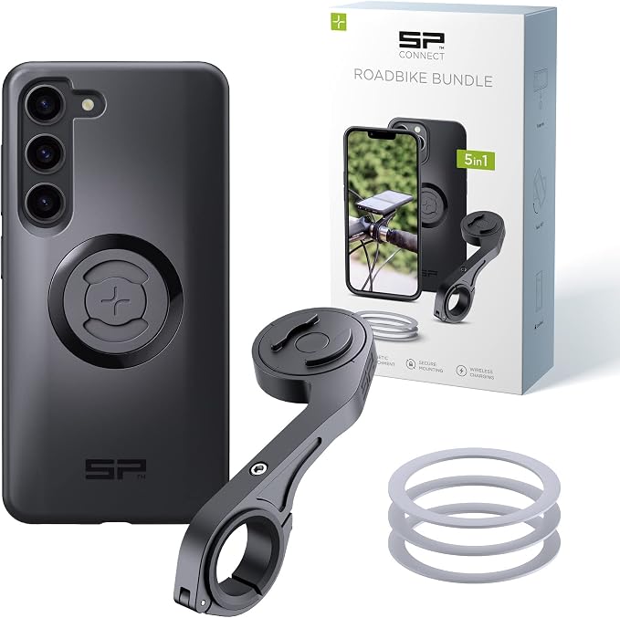 SP CONNECT Road Bike Bundle | SPC+ | Compatible with Samsung S23 | Bike Phone Mount | Bicycle Accessories and Bike Phone Holder | Cell Phone Holder Black