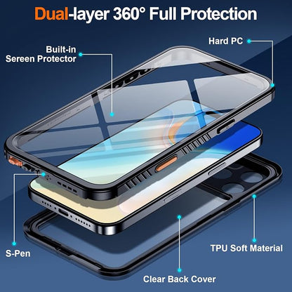 MOZOTER for iPhone 16 Pro Max Case Waterproof,[IPX8 Underwater Case][Full Body Shockproof & Military Dropproof] Clear Sound Quality Built-in Screen Protector for iPhone 16 Pro Max 6.9 inch-Black
