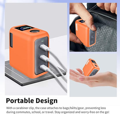 Case for Anker Prime 160W 3-Port Compact Charger – Soft Silicone Protective Cover for Dynamic Charger,Shockproof Dustproof Charging Block Protector Sleeve[Orange]