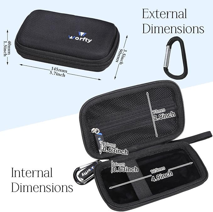Case for TRKOY Magsafe Portable Charger(W5)/ Baseus Picogo Qi2.2 25W(E0028V00)/Qi2 15W Magsafe(PPKPC-1027G) - Travel Protective Carrying Storage Bag (Black)
