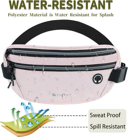 Slim Running Belt for Women Men Runners Fanny Packs With Phone Holder Hidden Pockets Exercise Waist Bag for Marathon Workout