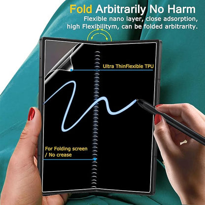 Milomdoi 9 in 1 Screen Protector for Samsung Galaxy Z Fold 7, 3 Inside Flexible Film + 3 Front Tempered Glass + 3 Camera Lens Protector Accessories with Installation Frame, No Bubbles
