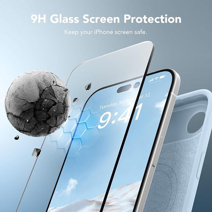 Magnetic for iPhone Air Case, Compatible with MagSafe, [Full Camera Protection][Screen Protector] Silicone Shockproof Protective Phone Case for iPhone 17 Air 6.5", Light Blue