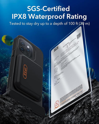 ESR Waterproof Phone Pouch for iPhone 15 Pro Max /14 Pro Max, Underwater Touch Sensitivity, IPX8 Floating Waterproof Cellphone Case with Lanyard, Dry Bag for Snorkeling, Black