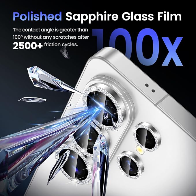 Tensea (3+2PCS Compatible with Samsung Galaxy S26 Ultra Camera Lens Protector, 9H Tempered Glass Camera Cover Screen Protector Metal Individual Ring [Installation Tray][Case Friendly]
