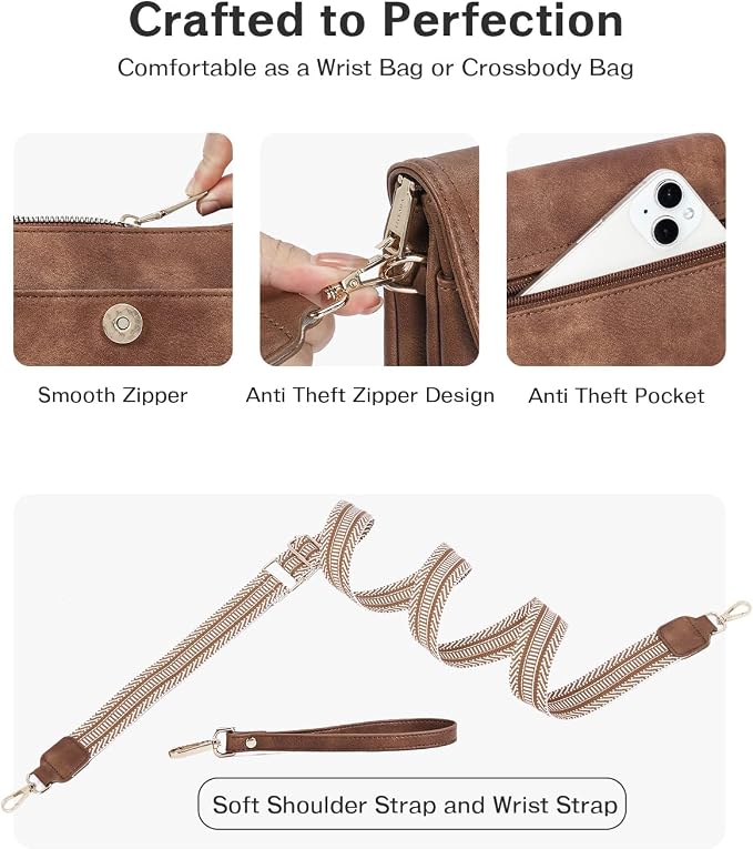 CHOLISS Small Crossbody Bags for Women, Vegan Leather Cell Phone Purse, Mini Travel Purse with Adjustable Strap Womens Gifts