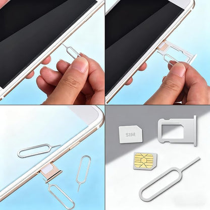 4 Pcs SIM Card Removal Openning Tool Tray Eject Pins Needle Opener Ejector Compatible with All iPhone Apple iPad HTC Samsung Galaxy Cell Phone Smartphone Watchchain Link Remover (Style B)