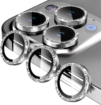 Jeluse Camera Lens Protector for iPhone 17 Pro Max/17 Pro/16 Pro Max/16 Pro/15 Pro Max/15 Pro/14 Pro Max/14 Pro, 9H Tempered Glass Screen Protector Cover Alignment Kit Metal Individual Ring