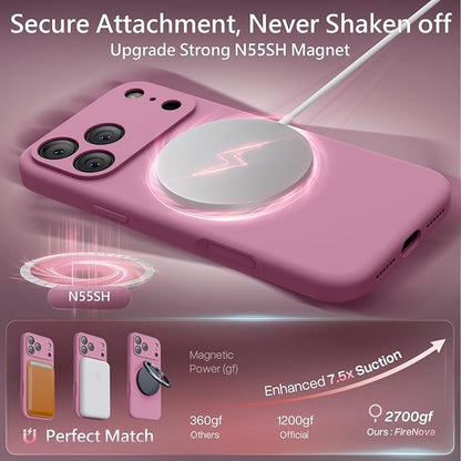 FireNova Magnetic for iPhone 17 Pro Max Case, Compatible with MagSafe, [Integrated Silicone Camera Control Button] [Camera Protection] Anti-Scratch Microfiber Lining Phone Case, 6.9", Lilac Purple