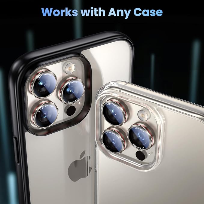Uyiton for iPhone 17/16/15/14 (Pro Max & Pro) Camera Lens Protector - [Case-Friendly][Ultra-Thin] Military-Grade Tempered Glass Metal Camera Cover, Easy to Install, Gearwheel Gray+Red