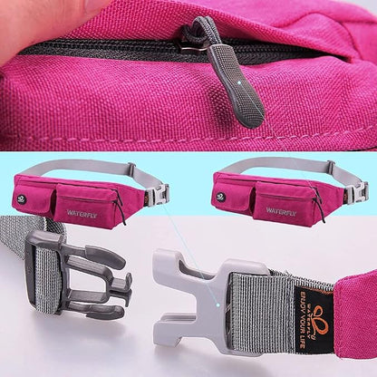 WATERFLY Fanny Pack Slim Soft Polyester Water Resistant Waist Bag Pack for Man Women Carrying iPhone 8 Samsung S6