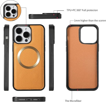 Crossbody Wallet Case for iPhone 16 Pro Max, Magnetic Detachable Floral PU Leather Phone Case with RFID Blocking Card Holder Wristlet Mirror Flip Zipper Shoulder Purse for Wome - Orange