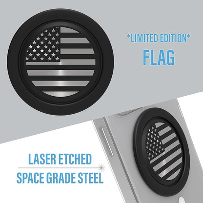 Tango Ultra Thin Grip for MagSafe: One Hand Pop, Stand, 10x Expandable, Space Grade Steel, Removable for Wireless Charging. Half The Thickness, Twice The Pop - Limited Edition: USA Flag