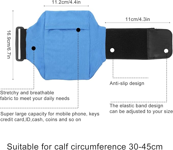 Leg Phone Holder, Cell Phone Leg Straps Ankle Wallet Thigh Holder Wallet Calf Straps Adjustable Arm Pouch Non Slip Sports Armband Storage Bag for Equestrian Jogger Running Workout