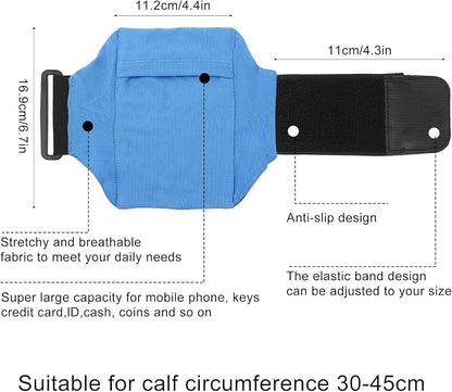 Leg Phone Holder, Cell Phone Leg Straps Ankle Wallet Thigh Holder Wallet Calf Straps Adjustable Arm Pouch Non Slip Sports Armband Storage Bag for Equestrian Jogger Running Workout
