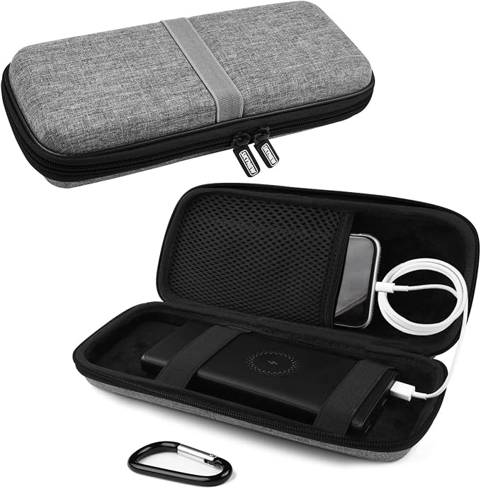 SKYNEW Powerbank Hard Drive Case Compatible with Anker Power Core 26800mAh/ PowerCore +26800mAh, RAV Power 26800/20100/20000mAh, ROMOSS 30000mAh, Miady 10000/15000mAh (Medium-Light Grey)