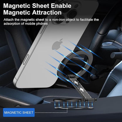 Magnetic Phone Ring Holder with Magsafe, Double Adjustable Gym Finger Ring Grip Phone Stand Mag Kickstand for iPhone 17 16 15 14 13 12 Pro Max Series Magsafe Case, Compatible with Magnetic Car Mount