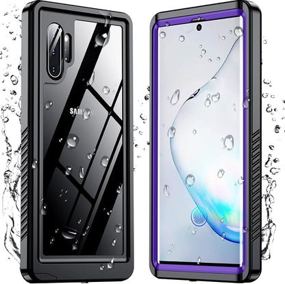 Temdan for Samsung Galaxy Note 10 Plus Case Waterproof, [Military-Grade Drop Protection] [IP68 Underwater] Full Body Heavy Duty Rugged Shock-Proof Case for Note 10 Plus 6.8''-Purple