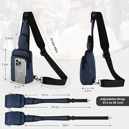 VADOO Sling Bag, Crossbody Bag with Zipper Lock, RFID Blocking & Water Resistant for Men and Women