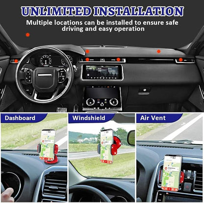 eing Car Phone Mount Bling Crystal Cell Phone Holder with One More Air Vent Base,Universal Universal Phone Car Air Vent Mount Holder Cradle for Dashboard,Windshield and Air Vent,Red