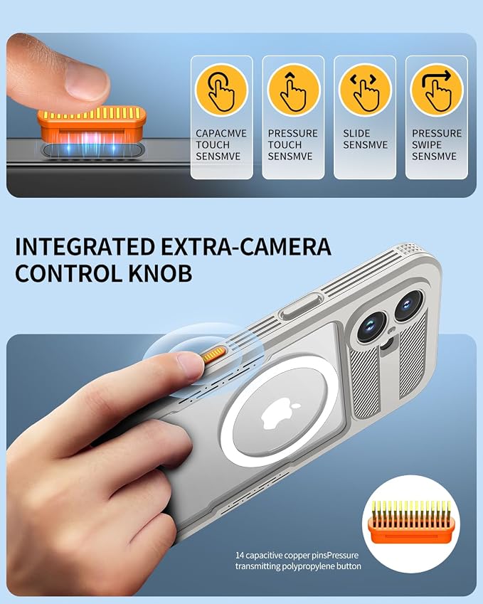 Lanhiem Magnetic for iPhone 16 Case, IP68 Waterproof Dustproof Case, [Compatible with Magsafe] [Built-in Screen Protector] Full Body Heavy Duty Rugged Phone Cover 6.1 inch, Natural