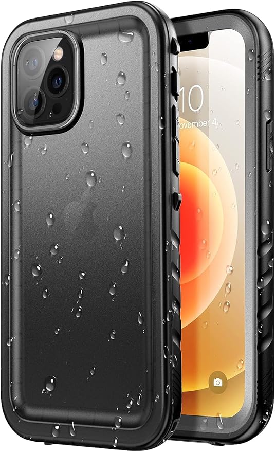 SPORTLINK for iPhone 12 Case - IP68 Waterproof Military Protective Full Body Heavy Duty Shockproof 360 Sealed Dustproof with Camera Screen Protector Phone Cover for iPhone 12 6.1" Black