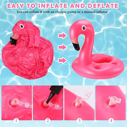 FillTouch Floating Drink Holder for Pool, Floating Cabana Bar, Hot Tub Drink Holder for Adults, Inflatable Pool Accessories(Flamingo)