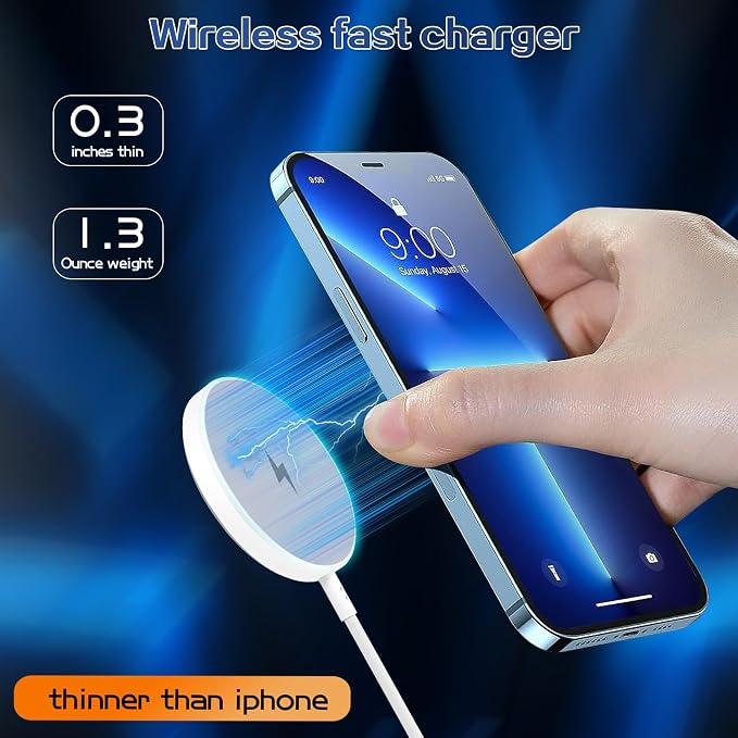 Magnetic Wireless Charger for iPhone 16 15 Wireless Charging,Fast Mag-Safe Charger 2Pack 6FT with Apple USB C Charging Block for iPhone 16 Pro Max/16Pro/15 Pro/16/15/14/13/12/Plus/AirPods 3/2/Pro 2