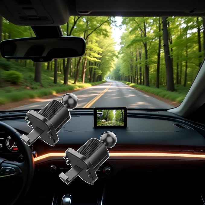 2Pcs Black Universal Air Vent Clip for Car Phone Mount Cellphone Holder Vent Grip W Joint Ball Dia- for Most Car Bracket Universal Air Vent Clip for Phone Cellphone Holder Grip (17mm)