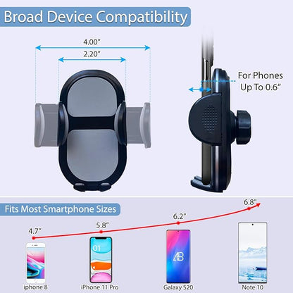 Fugetek Phone Holder Air Vent Mount, Adjustable Cradle, Durable Metal Clip Plates, 360 Rotation, Compatible with iPhone & Android Phones