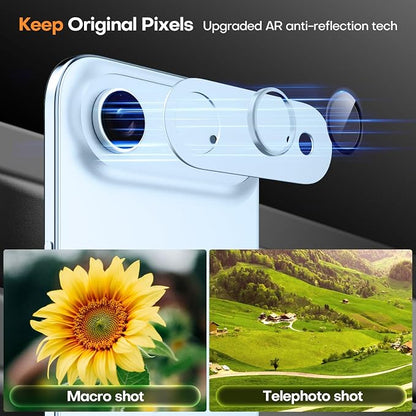 Jeluse Compatible with iPhone Air Camera Lens Protector, Strong Adhesion Full Coverage Metal Aluminum Alloy Ultra Clarity Tempered Glass Camera Screen Protector