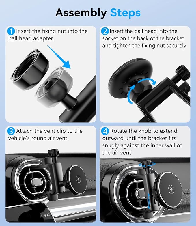 Qi2 Certified 15W Fast Charging Magnetic Wireless Phone Mount for Mercedes Benz A/B/C/E/G/GLA/GLK Car Phone Holder Accessories for MagSafe for iPhone 17 16 15 14 13 12 Pro Max Plus Mini