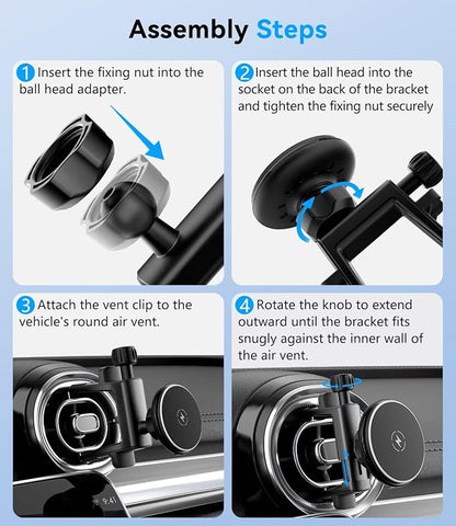 Qi2 Certified 15W Fast Charging Magnetic Wireless Phone Mount for Mercedes Benz A/B/C/E/G/GLA/GLK Car Phone Holder Accessories for MagSafe for iPhone 17 16 15 14 13 12 Pro Max Plus Mini