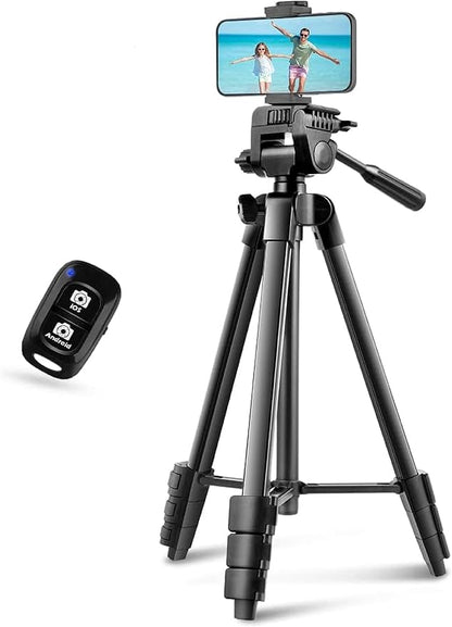 UBeesize 54'' Camera Tripod, Phone Tripods for iPhone with Bag, Travel Tripode Stand with Remote Compatible with iPhone 17/1615/14/13/12/11, Android Phones, Cameras, DSLR and Gopro